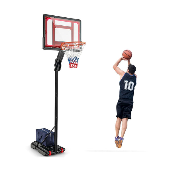 Basketball Hoop with 5-10 Feet Adjustable Height for Indoor Outdoor Black