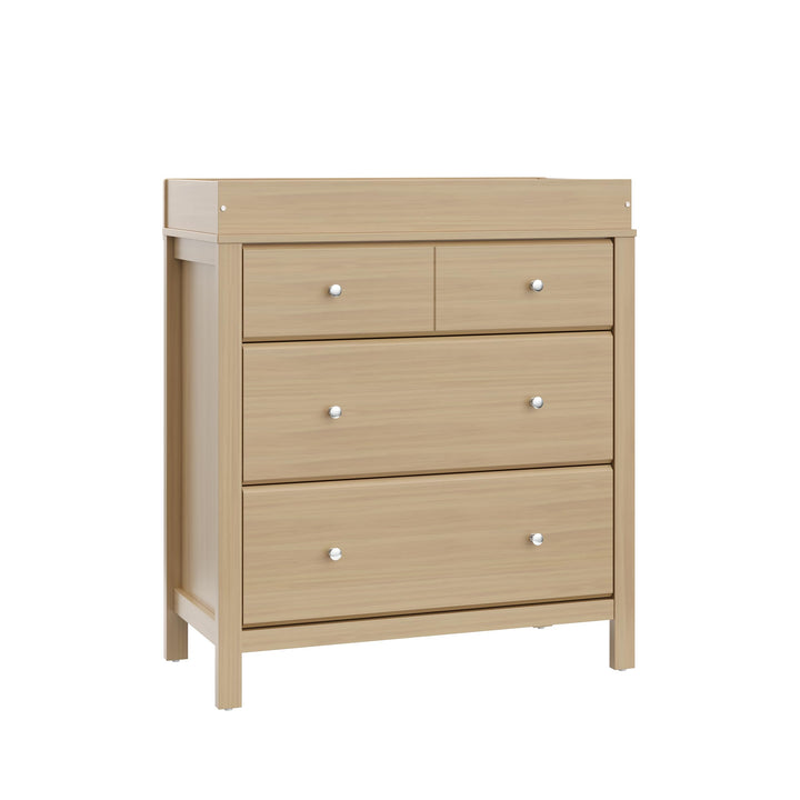 Storkcraft Carmel 3 Drawer Chest with Changing Topper (Driftwood) - GREENGUARD Gold Certified, Dresser For Nursery, 3 Drawer Dresser, Kids Dresser, Nursery Dresser Drawer Organizer, Chest of Drawers