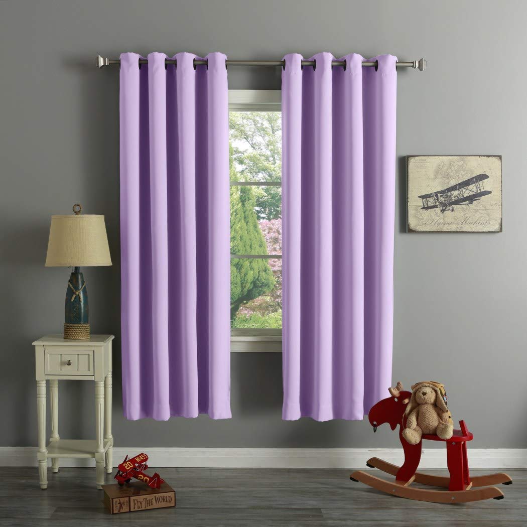 Aurora Home Grommet Top Thermal Insulated Blackout Curtain Panel Pair