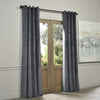 Exclusive Fabrics Natural Grey Grommet Velvet Blackout Curtain (1 Panel)