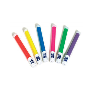 Pack of 6 Vibrantly Colored Flexible Dive Stick Swimming Pool Toys 8.25'' White Plastic