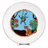 Jungle Porcelain Kids nnerware Set Of 3 Multi Color Round 4 Piece