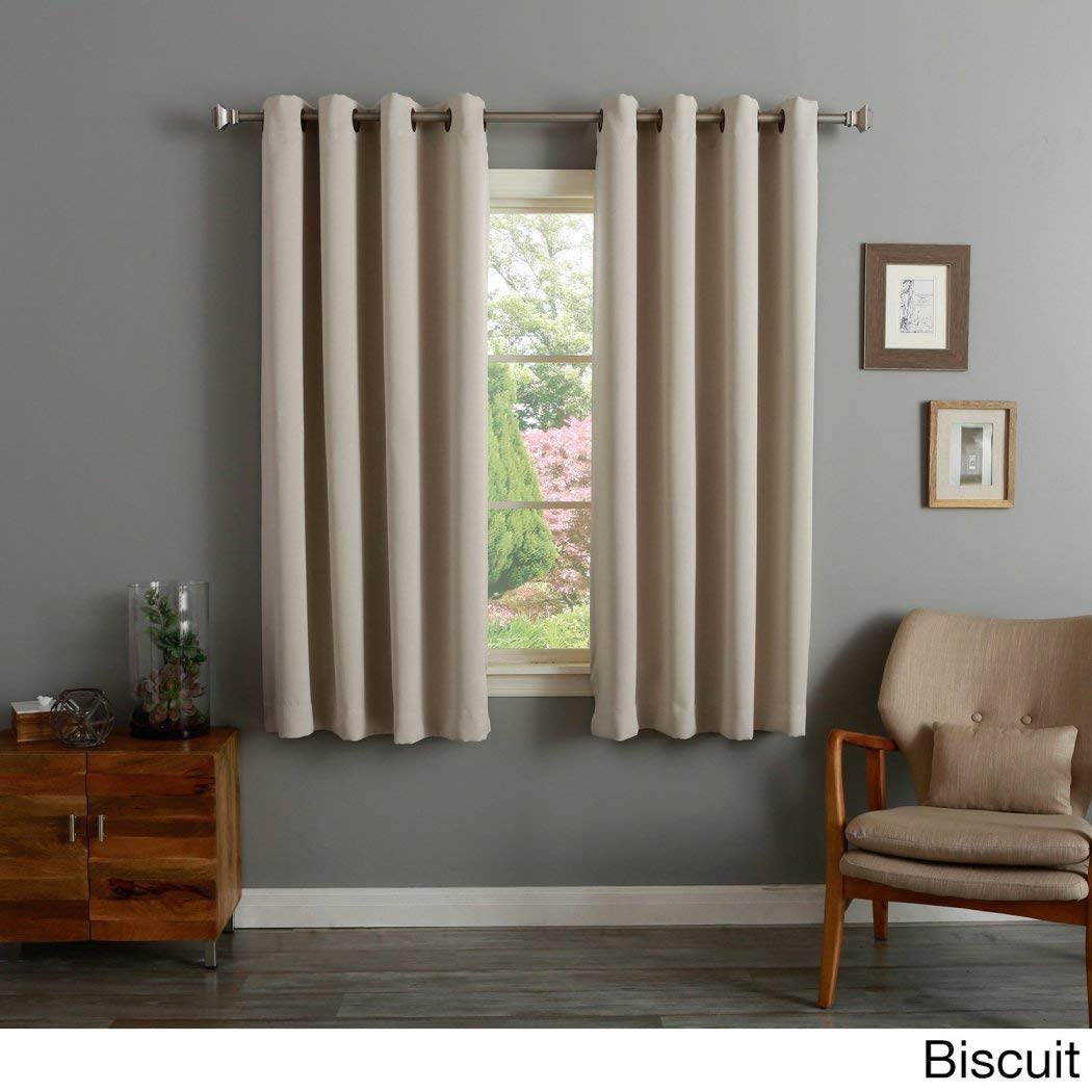 Aurora Home Thermal Insulated Blackout Grommet Top Curtain Panel Pair