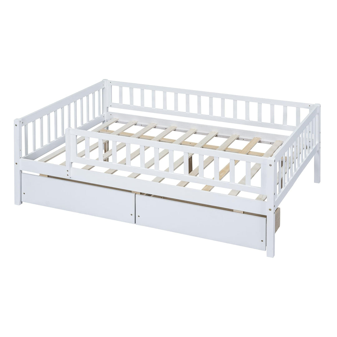 Elegant Design Daybed Wood Bed Kids White Mid-Century Modern