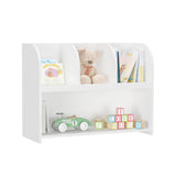 Kids Bookcase with 4 Compartments Storage Bookshelf Organizer White