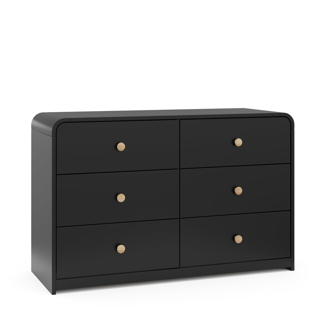 Storkcraft Santos 6 Drawer Dresser (Black) - Dresser for Nursery, 6 Drawer Dresser, Kids Dresser, Nursery Dresser Drawer Organizer, Chest of Drawers