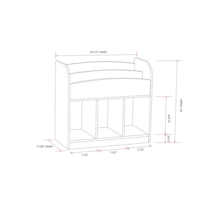 Magazine/Bookshelf with Toy Storage Natural Mid-Century Modern Wood