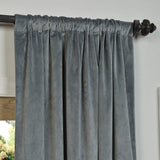 Exclusive Fabrics Natural Grey Velvet Blackout Curtain (1 Panel)