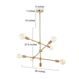 Modern Contemporary Sputnik Pendants 6-hts Hanging Rods Ceiling