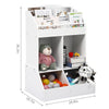 Kids Bookshelf with Storage White Modern Contemporary MDF Natural