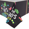 3-Pack I Love The 80s Tablecloth Retro Birthday Multi Color Print