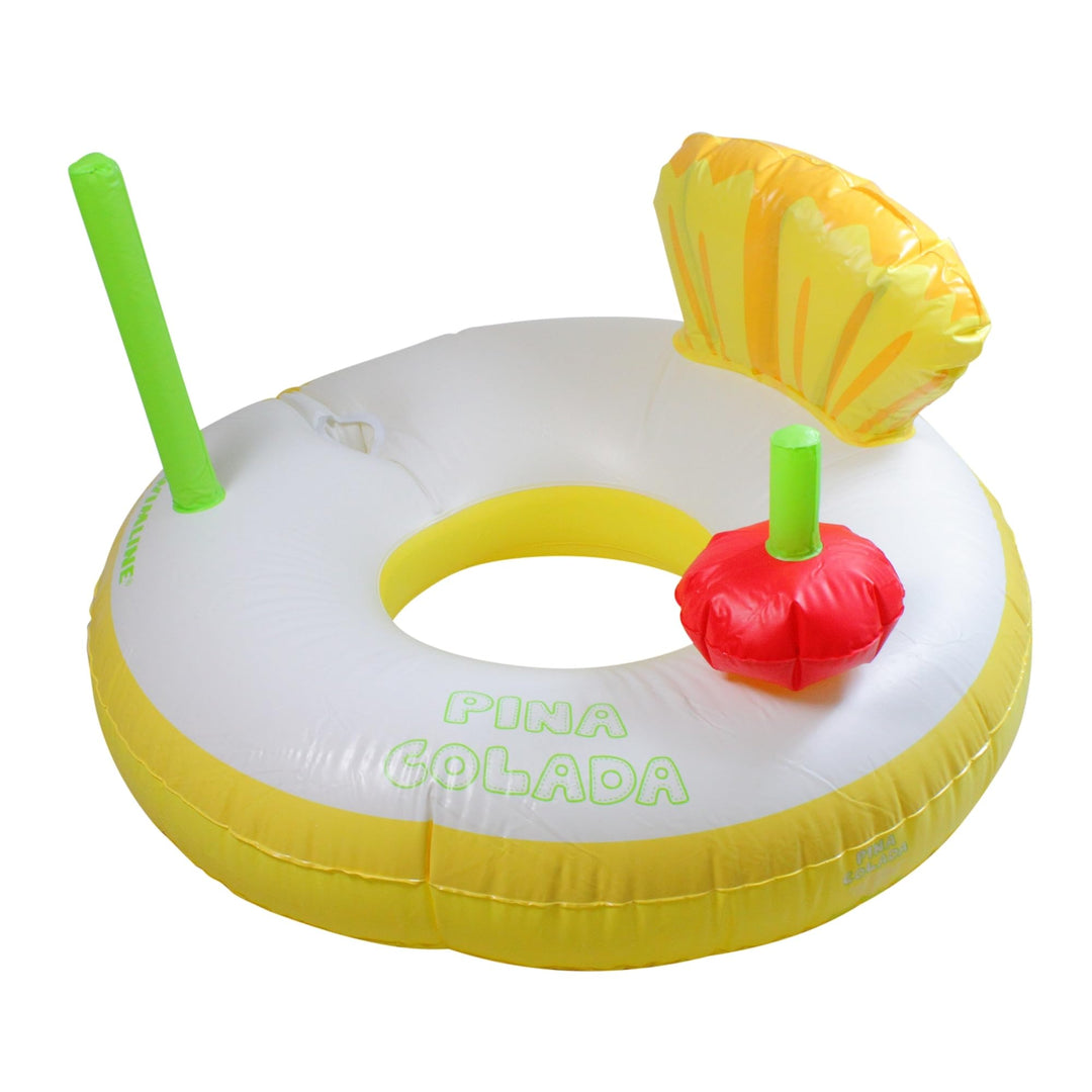 41" Inflatable Yellow and White Swimming Pool Ring Float Plastic