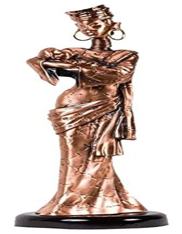 StealStreet SS-BA-C1128, 15 Inch Copper Thailand Woman Cradling Sleeping Baby Display Statue, 15