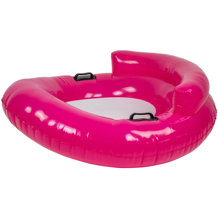 43" Pink Bubble Seat Inflatable Swimming Pool Float