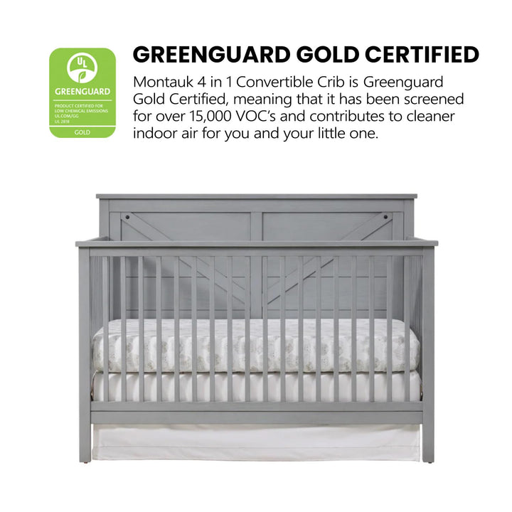 Oxford Baby Montauk 4-in-1 Convertible Crib Barn GreenGuard