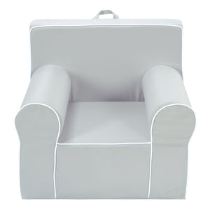 Heritage Kids Grey Everywhere Foam Armchair with Carry Handle and Removable Cover,25"x21"x22",Ages 3+