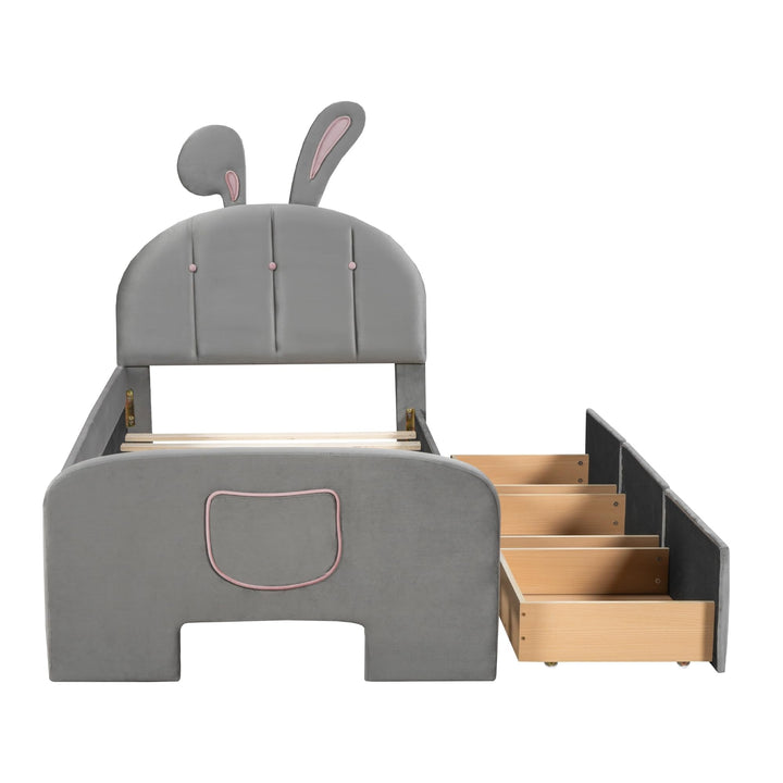 Twin Size Bed Kids Grey Modern Contemporary Traditional