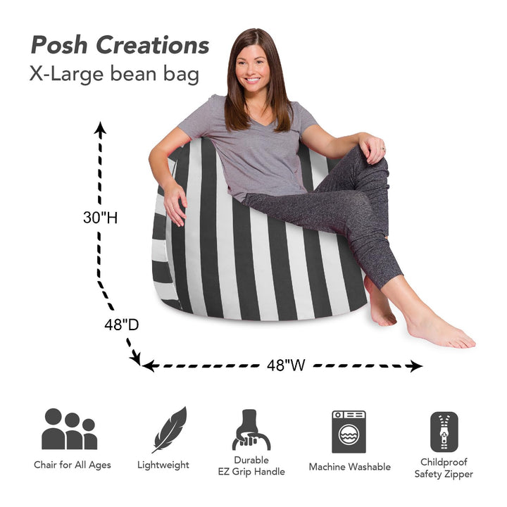 Big Comfy Bean Bag Chair: Posh Beanbag Chairs with Removable