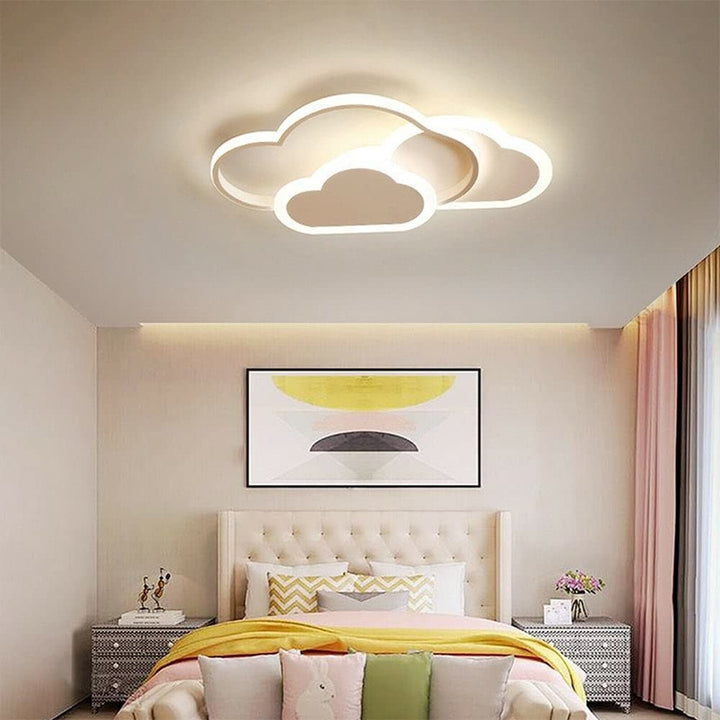 Modern Clouds Led Ceiling Light Fixture Chandelier Lamp Kids Bedroom 20" X 2.4" Grey Contemporary Dimmable