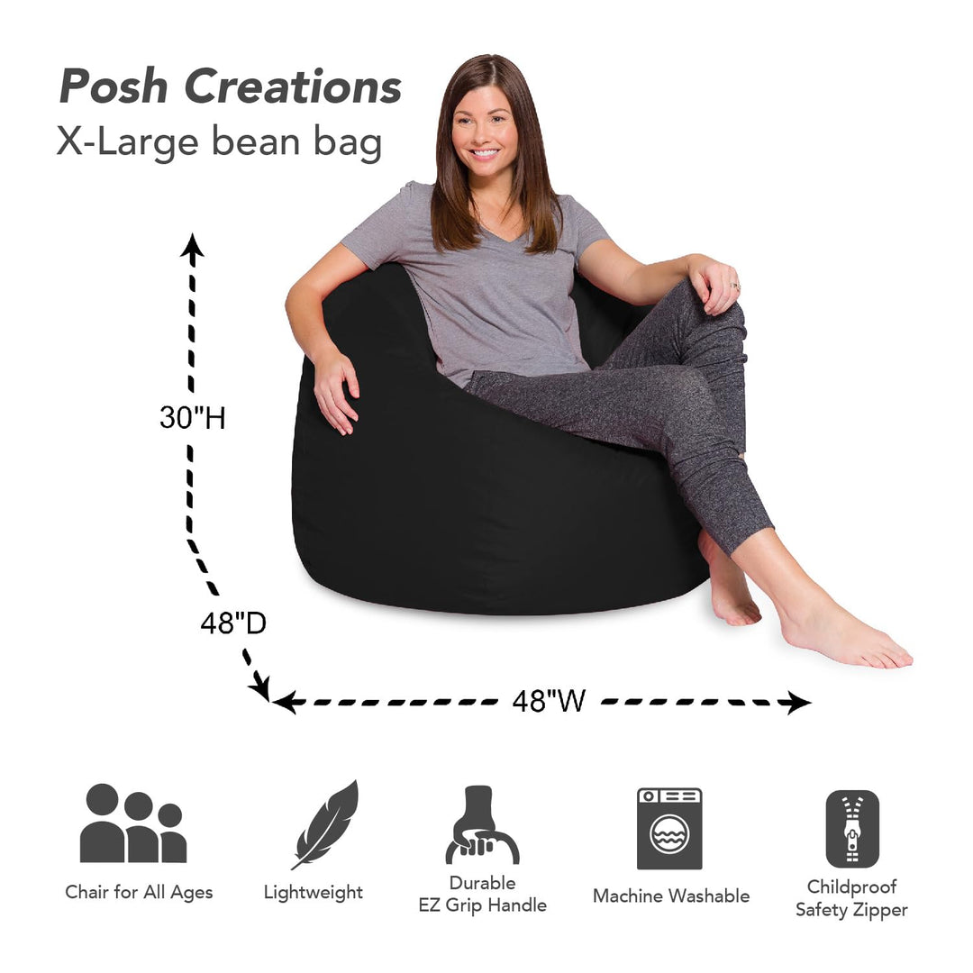 Big Comfy Bean Bag Chair: Posh Beanbag Chairs with Removable