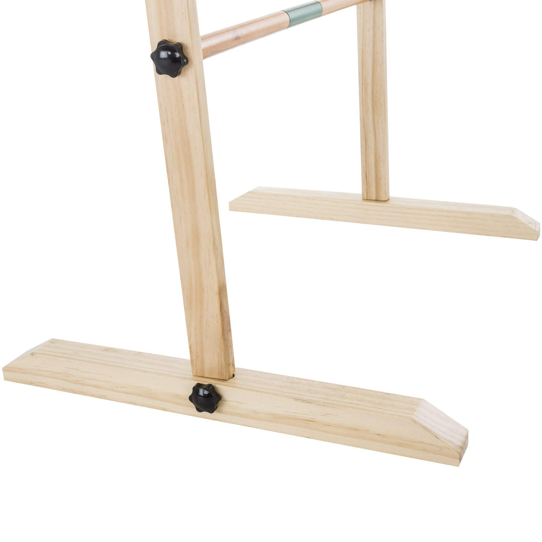 Double Wooden Ladder Toss with 6 Bolas - Natural Wood 19 X 25 38.5