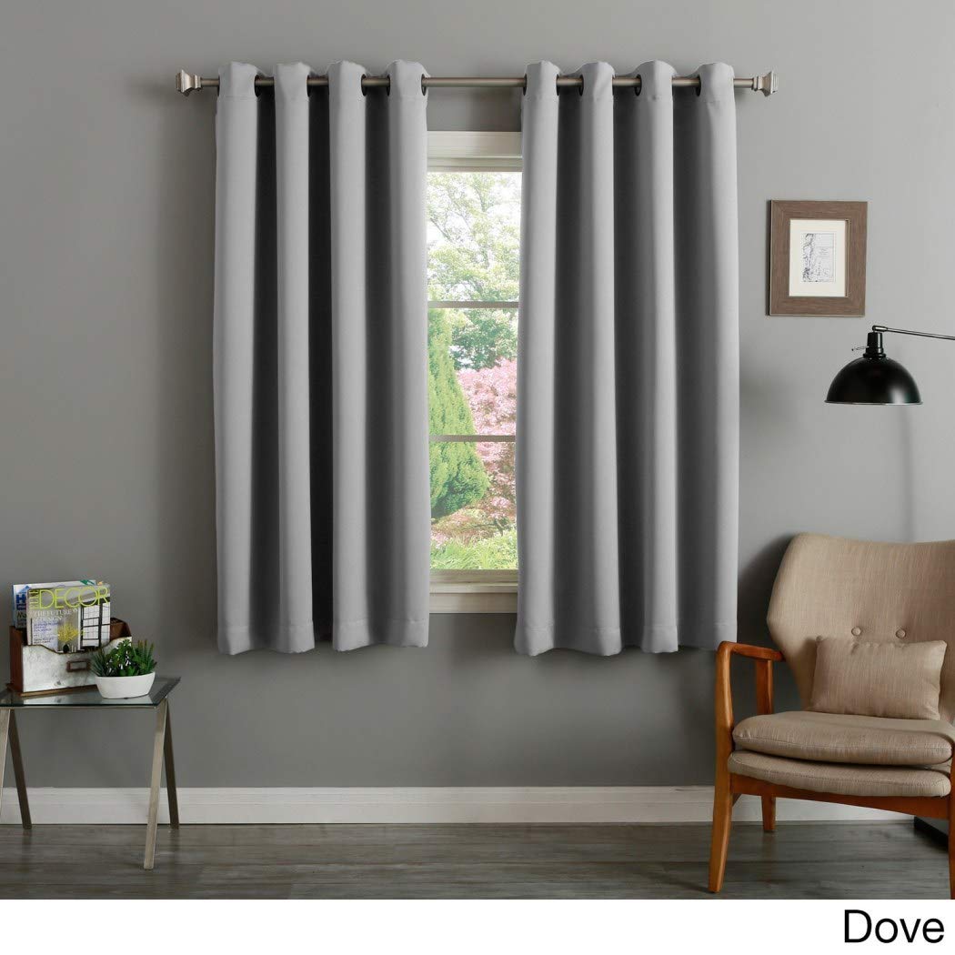 Aurora Home Thermal Insulated Blackout Grommet Top Curtain Panel Pair