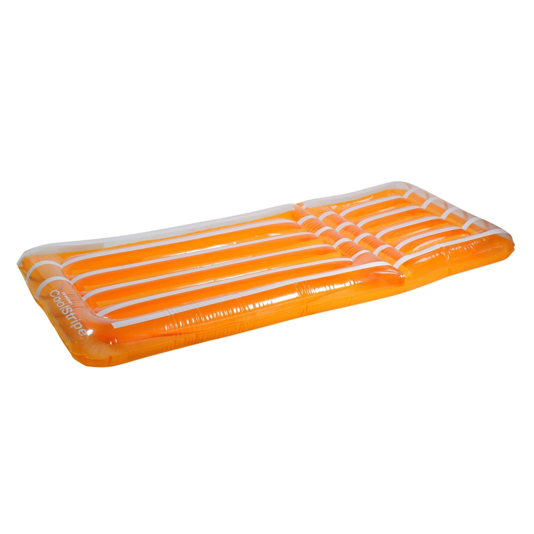 72" Inflatable Orange and White Transparent Cool Stripe Swimming