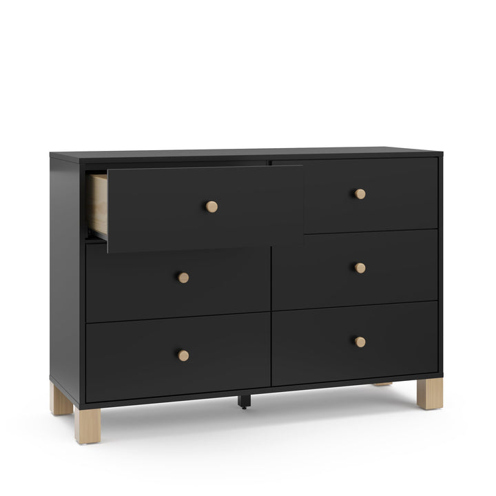 Storkcraft 6-Drawer Double Dresser (Black with Driftwood)