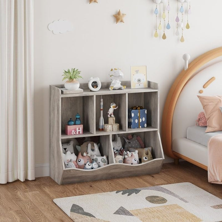 Toy Storage Cabinet Grey Modern Contemporary Wood