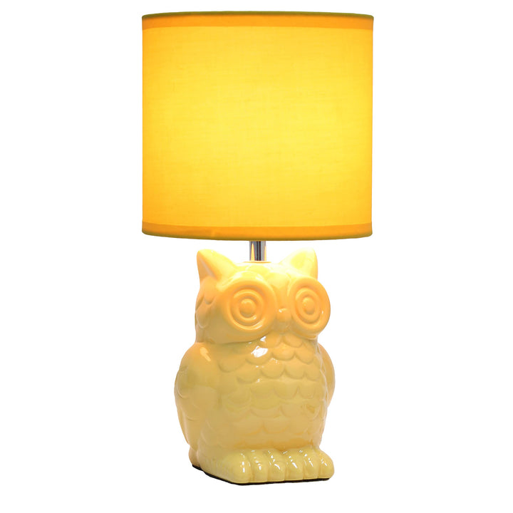 Simple Designs 12.8" Ceramic Owl Bedside Table Desk Lamp