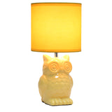 Simple Designs 12.8" Ceramic Owl Bedside Table Desk Lamp