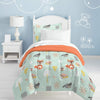 Kids Unisex Mint Orange Woodland Comforter Twin Set Green Safari