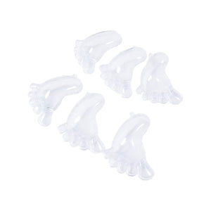 Set of 36 Pcs Clear Plastic Baby Foot Shower Party Candy Holder Gift Box 2.75in 2.75" H X 2.25" W 0.75" Dp