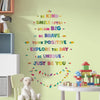 Colourful Inspiring Quote Kids Wall Stickers Nursery Decals DIY Art