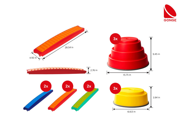 GONGE Build N' Balance Tactile Set - Complete Balance Course For