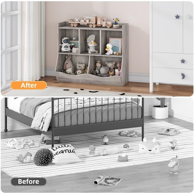 Toy Storage Cabinet Grey Modern Contemporary Wood