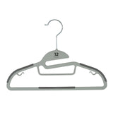 Simplify Kids 12 Pack Collar Ultimate Hangers, Non Slip Slim Space Savers, No More Stretching Baby Clothes, Light Grey (3229-LGREY)