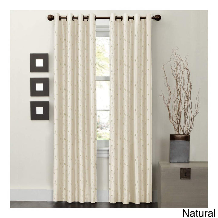 84 Inch Girls Natural Color Embroidered Curtain Single Panel, Cream Color Window Drapes, Kids Themed Thermal Lined Grommet Playful Stylish Luxurious, Faux Silk Polyester