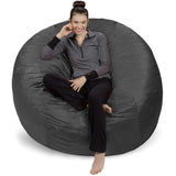 Theater Sacks 6-Foot Memory Foam Bean Bag Chair Charcoal