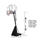 7.5ft 10ft Height Adjustable Portable Basketball Hoop