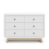 Storkcraft Santorini 6 Drawer Double Dresser (White with Driftwood)