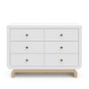 Storkcraft Santorini 6 Drawer Double Dresser (White with Driftwood)