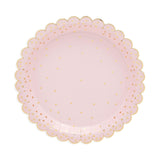 48-Pack Rose Gold Birthday Paper Plates Pink Plastic 48