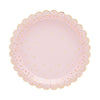 48-Pack Rose Gold Birthday Paper Plates Pink Plastic 48