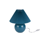 Nourison 13" Ceramic Round amp with Pleated Shade for Bedroom