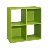 4-Cube Children's Bookcase Kids Toy Storage Shelf Organizer Green