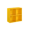 4 Cube Storage Organizer Book Shelf Toy Yellow Children's