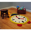 2'8 x 3'8 Kids Ivory Yellow Blue Green Red Clock Area Rug Round