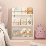 3 Tier Kids Book Shelf Helps Keep Bedrooms Playrooms White Modern Contemporary MDF