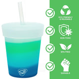 ilipint: ilicone Kids 8oz traw Tumblers: 2 Pack - Moon Beam & un